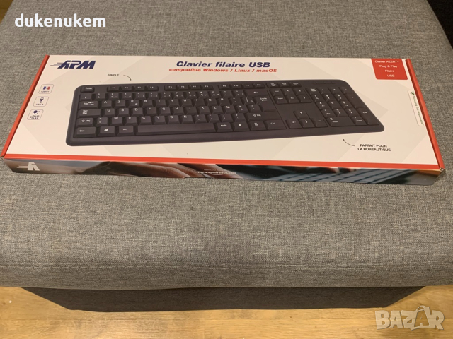 Чисто Новa USB клавиатура APM AZERTY 105 клавиша цифров блок, снимка 7 - Клавиатури и мишки - 44737734