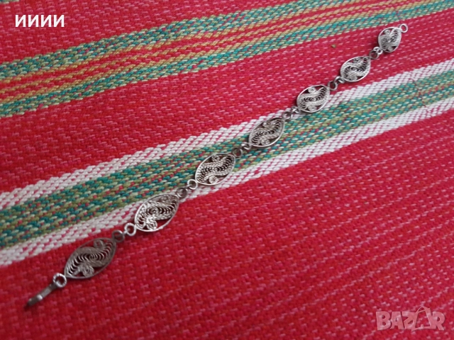 Сребърна гривна филигран 2, снимка 2 - Антикварни и старинни предмети - 52295060