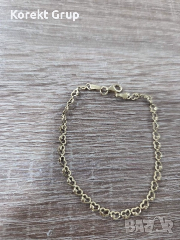 Златна гривна дамска, снимка 2 - Гривни - 52841917