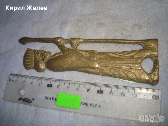 БРОНЗОВА ФИГУРА ПАНО АПЛИКАЦИЯ Арт РЕПЛИКА на СТАР ПЕРСИЙСКИ БАРЕЛЕФ на ВОИН с КОПИЕ 30965, снимка 6 - Пана - 38117251