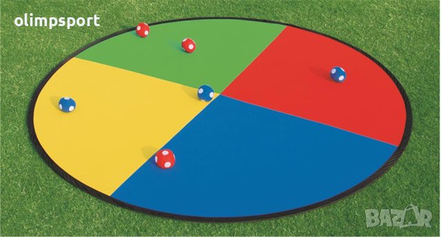 Игра за точност - Сгъваема цветна мишена с 6 топки в чанта 