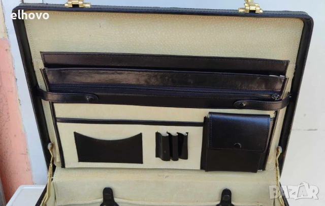 Кожено дипломатическо куфарче с шифър#1, снимка 4 - Куфари - 50546547