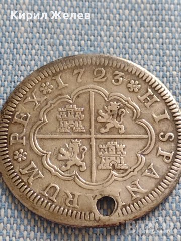 Сребърна монета 2 реала 1723г. Филип пети Сеговия Испания 28827, снимка 6 - Нумизматика и бонистика - 42930088