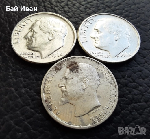 Стари сребърни монети 2 броя даймове 1964 и 50 ст.1913 г. Прекрасни !, снимка 10 - Нумизматика и бонистика - 52508476