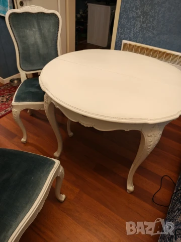 Бароков масивен дървен комплект маса с 4 стола разпродажба , снимка 3 - Маси - 50982046