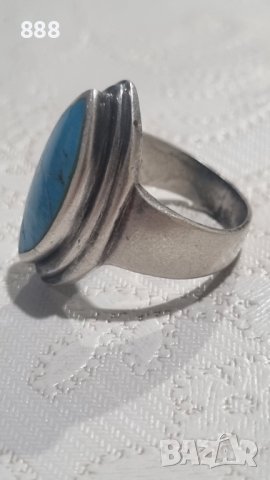 Vintage сребърен пръстен 925 с тюркоаз , снимка 3 - Пръстени - 44200326