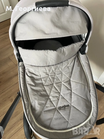Cybex Priam 3 Platinum Taupe 3 в 1 с черно шаси + кош, дъждобран и подаръци, снимка 3 - Детски колички - 54313550