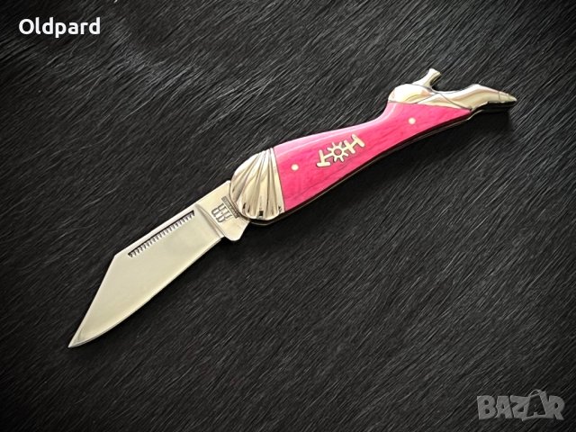 Колекционерски, удобен сгъваем джобен нож. Small Leg Knife Hot Pink (RR971), снимка 1 - Ножове - 42905557