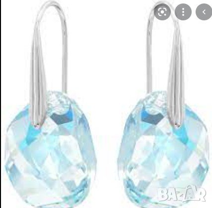 Сваровски SWAROVSKI обеци оригинални небесно син камък, снимка 3 - Обеци - 34222149