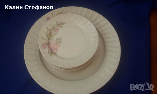 Порцеланов комплект за торта или ордьоври, салата 6 малки и 1 голяма, снимка 3 - Сервизи - 32009885