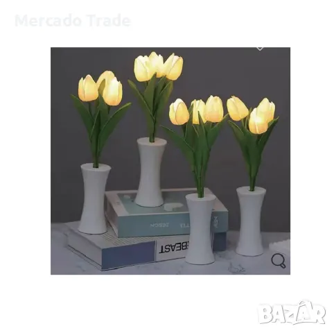 Декоративна LED лампа Mercado Trade, Лалета, Батерии, 31см., снимка 2 - Декорация за дома - 49348587