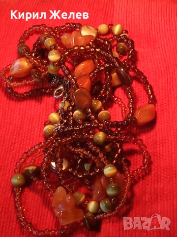 СТАРИННО КОЛИЕ от ХАЛЦЕДОН МЪНИСТА и КОТЕШКО ОКО 14437, снимка 11 - Колиета, медальони, синджири - 29555694