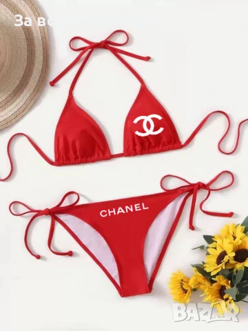 Chanel Дамски Червен Бански С 2 Части👙Дамски Бански С Две Части Шанел Код D2600