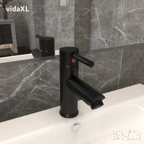 vidaXL Смесител за баня, черен, 130x176 мм, снимка 2 - Смесители - 56146169