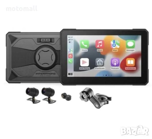 INT Apple carplay/android auto moto дисплей + комплект камери 7", снимка 2 - Аксесоари и консумативи - 54178708
