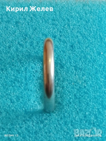 Мъжки пръстен тип халка стерлингово сребро класически модел 27866, снимка 4 - Пръстени - 54005713