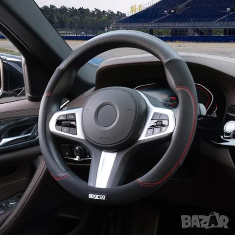 Калъф за волан Sparco черен от еко кожа, снимка 4 - Аксесоари и консумативи - 55859825