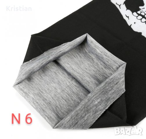 Бандана тип маска с бял череп- ски, джогинг, туризъм, колоездене, снимка 11 - Други спортове - 31000794