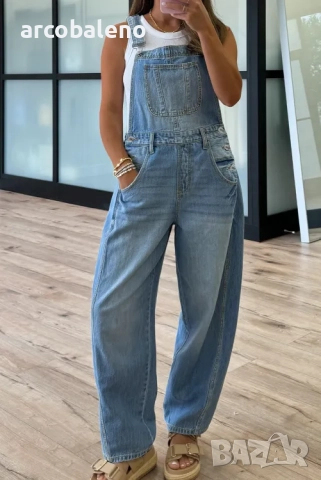 Дамски дънков гащеризон с катарама, снимка 3 - Гащеризони - 51968796