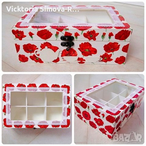 Дървени кутии за бижута, сватба, за чай, за рецепти, салфетници, снимка 11 - Декорация за дома - 27993849