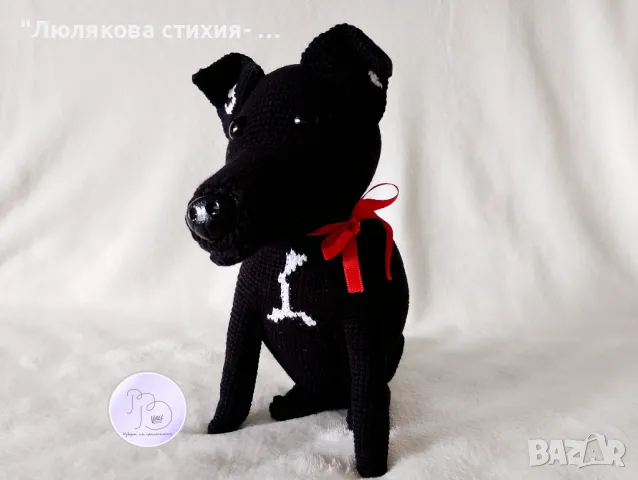 Декоративно черно кученце, снимка 5 - Ръчно изработени сувенири - 49470098