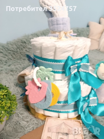 Ръчно изработена Торта от памперси за момче, снимка 5 - Други - 52202483