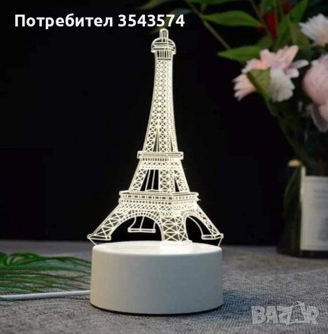 НОВИ Уникални 3D LED нощни лампи., снимка 4 - Настолни лампи - 39146760