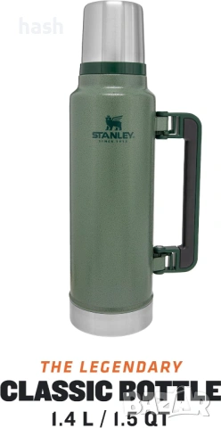 Термос Термобутилка Stanley The Legendary - Hammertone Green, 1400 ml, снимка 3 - Термоси - 53932148