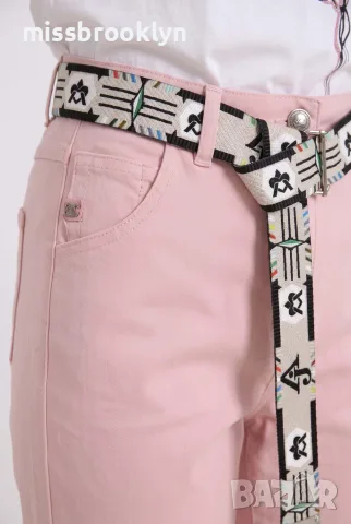 Панталон “Pink MomFit Adorati” – светло розов панталон с колан арт.8032, снимка 4 - Панталони - 55821244