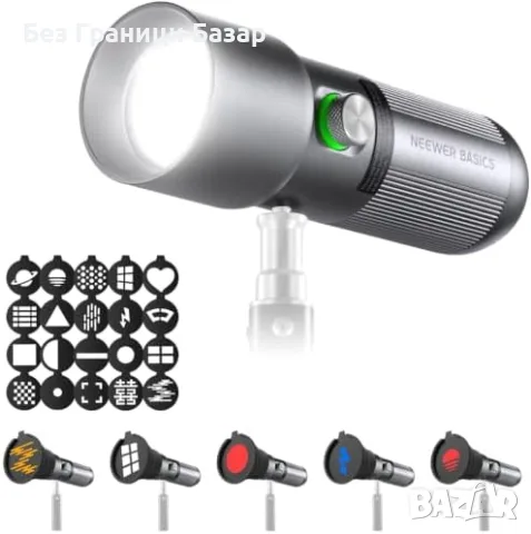 Нова лампа NEEWER FL10 LED Фото Прожектор RGB 10W Zoom 10-60° CRI95+ 7500mAh осветление снимки