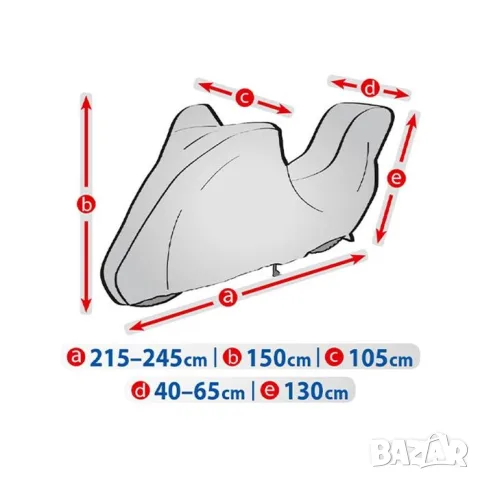 Сиво покривало Kegel Basic Adventure тип кутия за мотор, снимка 2 - Аксесоари и консумативи - 55866175