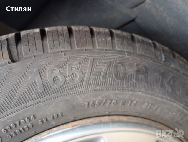 Зимни гуми 165/70/14 с джанти 4х108, снимка 2 - Гуми и джанти - 52661634
