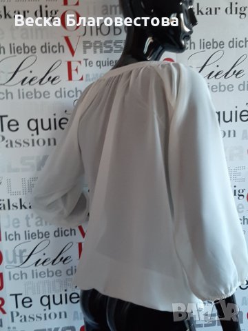 Бяла блузка, снимка 3 - Блузи с дълъг ръкав и пуловери - 29325630