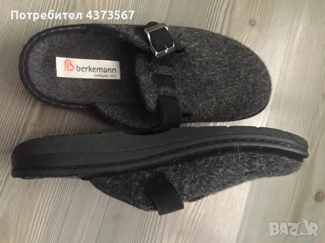 Два чифта домашни топли мъжки чехли с вълна,цвят сив,номер 42.5 и 44 ., снимка 2 - Мъжки чехли - 49528925