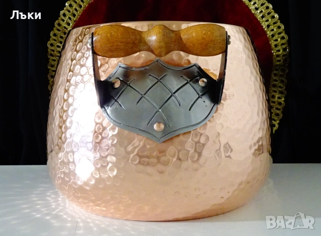 Медна тенджера 6 л.,1кг.,чиста червена мед. , снимка 3 - Антикварни и старинни предмети - 52587280