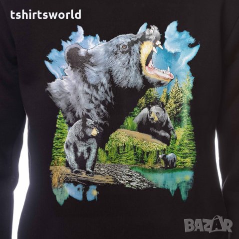 Нов мъжки суичър с трансферен печат Мечка, снимка 2 - Суичъри - 31639410