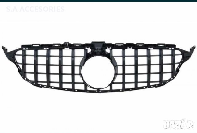 W205 Решетка GT-R дизайн за Mercedes-Benz W205 ЧЕРЕН ГЛАНЦ, снимка 6 - Аксесоари и консумативи - 38618014