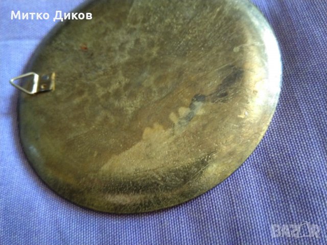 Руски емайл Cloisonne винтидж бронзов декоративен съд ръчно изработен d-10.3cm за окачване , снимка 10 - Антикварни и старинни предмети - 35259529