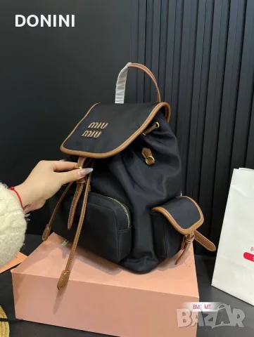 Miu Miu дамска раница от естествена кожа, снимка 4 - Чанти - 55894489
