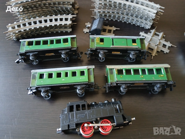 Стара немска тенекиена играчка Влак от 50те години., снимка 3 - Колекции - 51603940