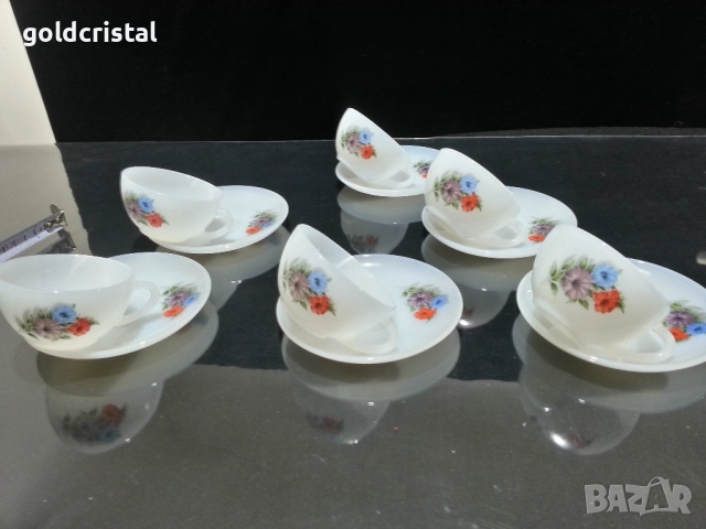 Френски аркопал чаши за чай кафе , снимка 8 - Антикварни и старинни предмети - 44231669
