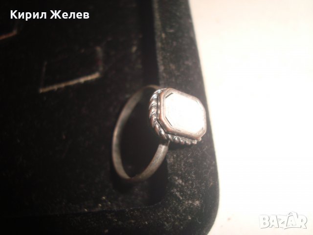 ВИНТИДЖ МЕДЕН ПОСРЕБРЕН ПРЪСТЕН с ГОЛЯМ ФАСЕТИРАН ЛУНЕН КАМЪК 17534, снимка 8 - Пръстени - 31260269