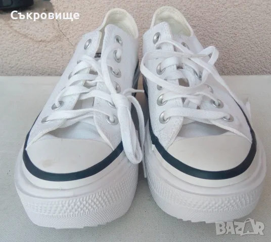 Нови Кецове Converse Chuck Taylor All Star Lift Ox, Бял, Жени, снимка 4 - Кецове - 56151863