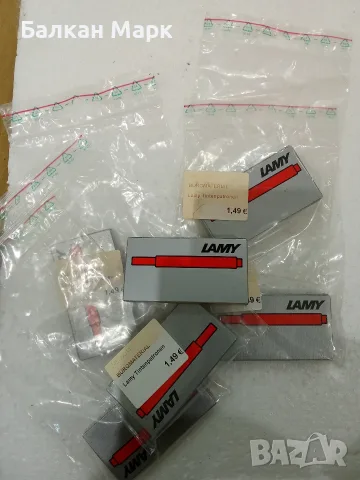 Лот 5 опаковки x 5 бр. оригинални патрони за писалка Lamy T10 (червени, общо 25 бр.) - Германия