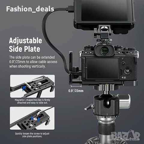 Нова алуминиева разтегателна скоба, съвместима с фотоапарат Fujifilm X-T4, снимка 7 - Чанти, стативи, аксесоари - 42255513