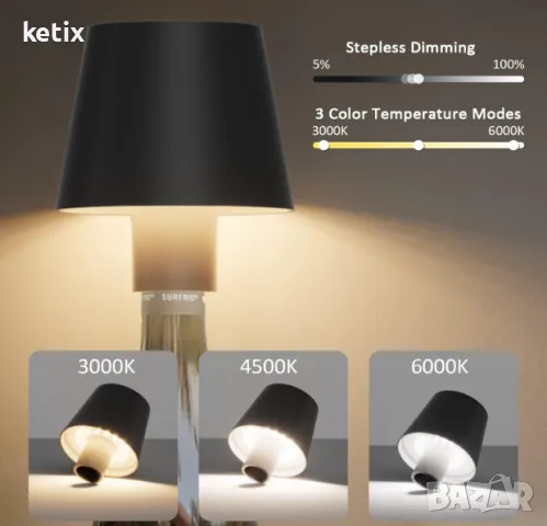 LED лампа за бутилка,Преносима настолна лампа, снимка 5 - Лед осветление - 48501048