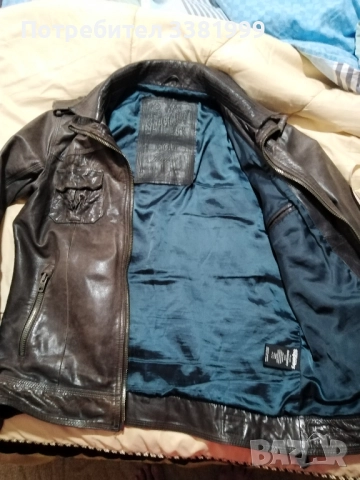 мъжко яке естествена кожа и елегантно мъжко палто Superdri, и двете без забележки размер М, снимка 4 - Якета - 51731536