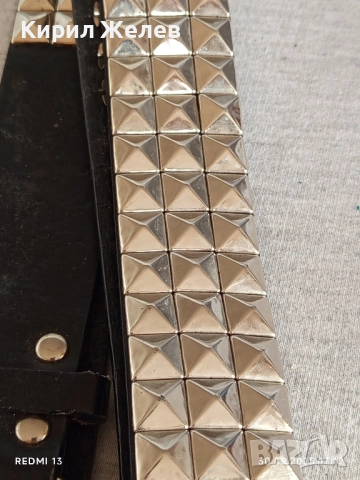 Дамски кожен колан с капси тип рокерски много красив 18602, снимка 2 - Колани - 51893956