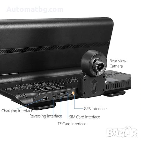 Видеорегистратор Automat, ANDROID 5.1, GPS, черен, две камери, 8 инча, снимка 6 - Аксесоари и консумативи - 31568087