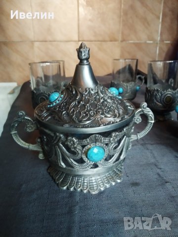захарница с  шест чаши , снимка 8 - Сервизи - 30556360